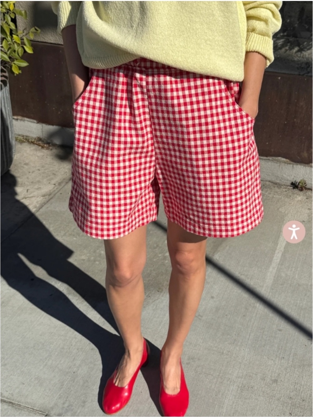 Le Bon Shoppe Red Gingham Shorts Small